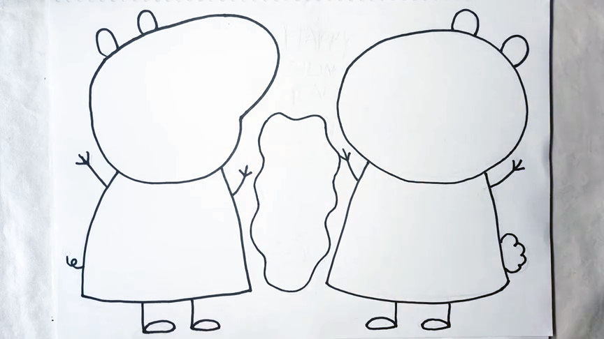 步骤3：中间画出画出一个写标题的边框。