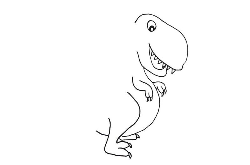 步骤3：接着画出恐龙的大粗腿，还有爪子哦！