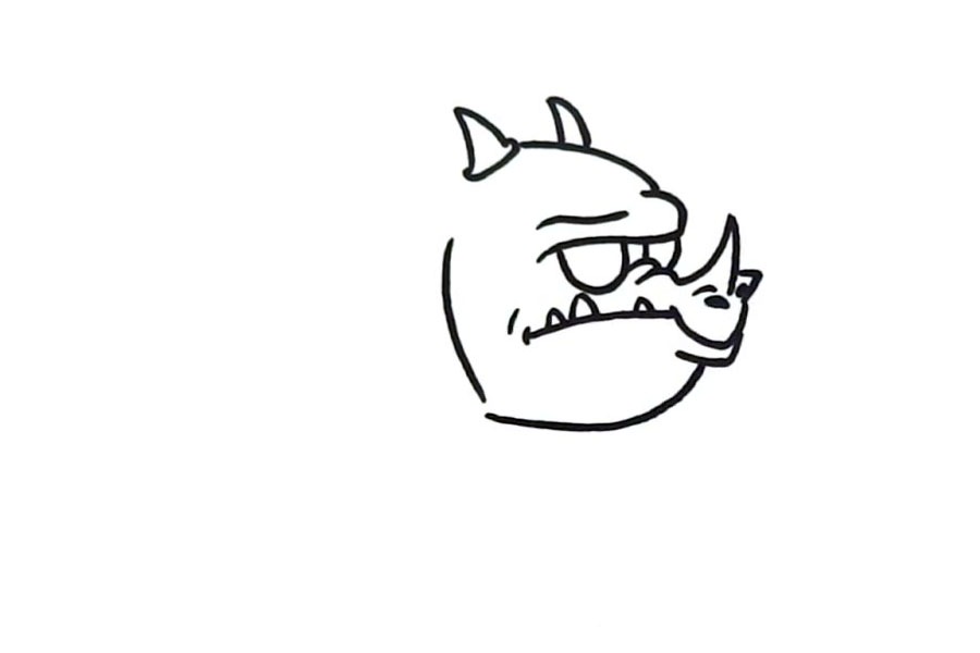 步骤2：接着完善火龙草的头部。