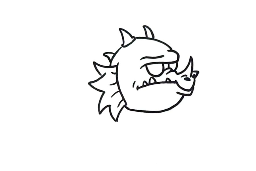 步骤3：画出它的脖子。