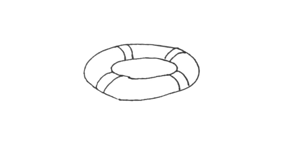 步骤3：在四个地方，我们再加上双弧线的装饰。