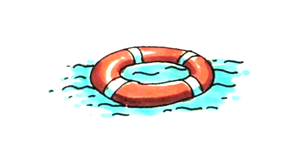 游泳圈简笔画画法步骤