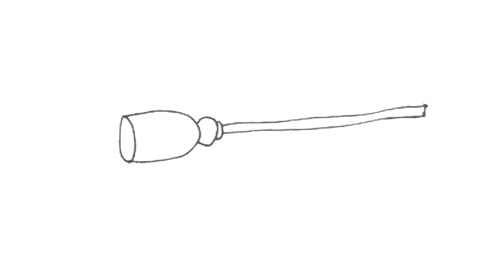 步骤4：用双横线画出扫把柄连接。