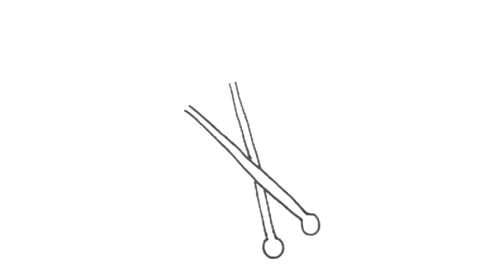 步骤2：在一边画上圆形的头。