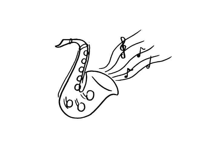 步骤7：然后在五线谱上画出音符。