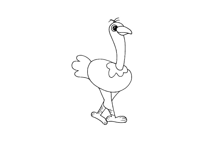 步骤9：还有脚上的一些细节.画上一些条纹把它勾勒出来。