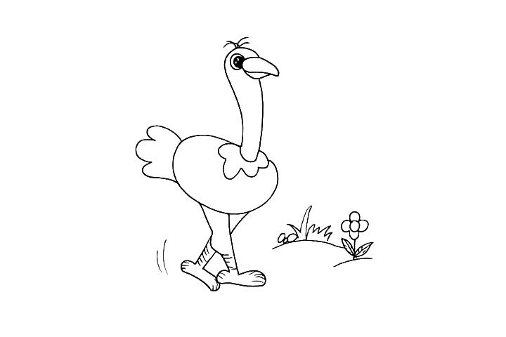 步骤10：然后画上一些小花小草来当作它的背景。