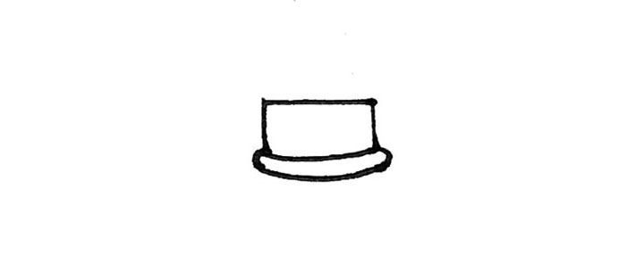 步骤2：上面画上一个长方形。