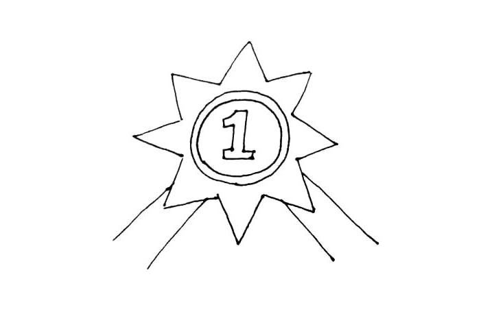 步骤5：在左右两边画出两条长线，注意对称。