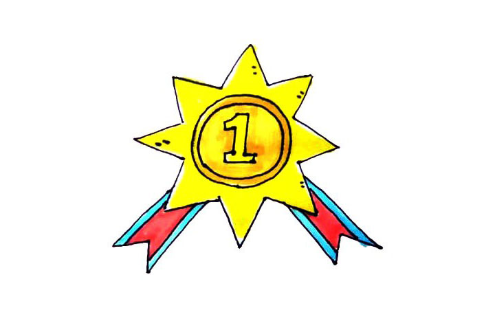 奖章简笔画画法步骤