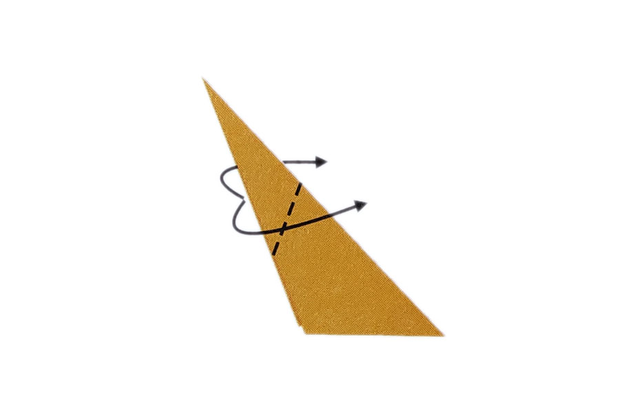 步骤4：沿谷线向外翻折。