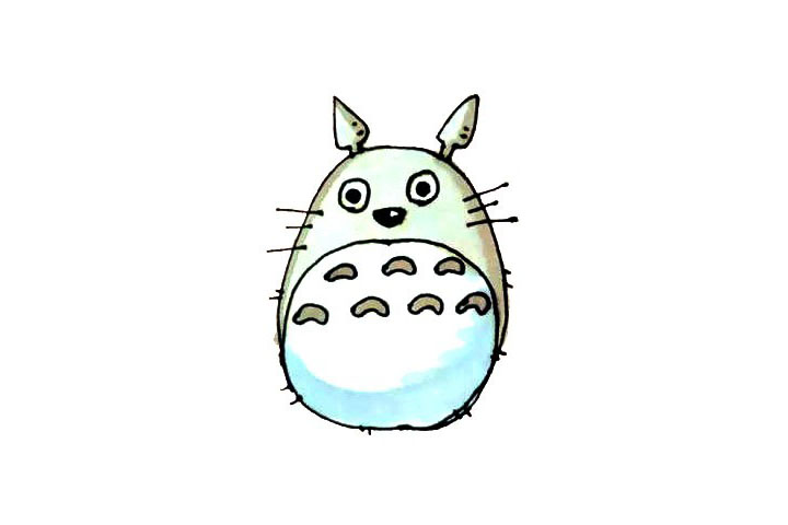 龙猫简笔画画法步骤