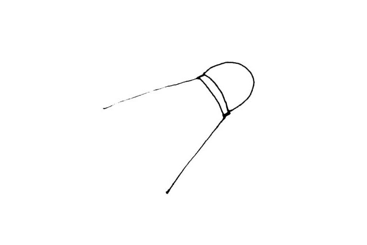 步骤2：加上一层的厚度，往后画上两条长线，注意有点向外扩。