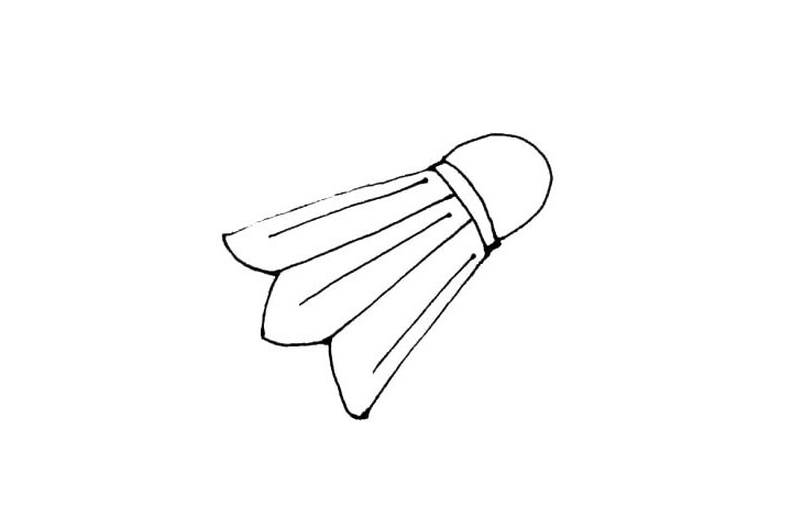 步骤5：在羽毛中间画上一条中线，一共画上三条。