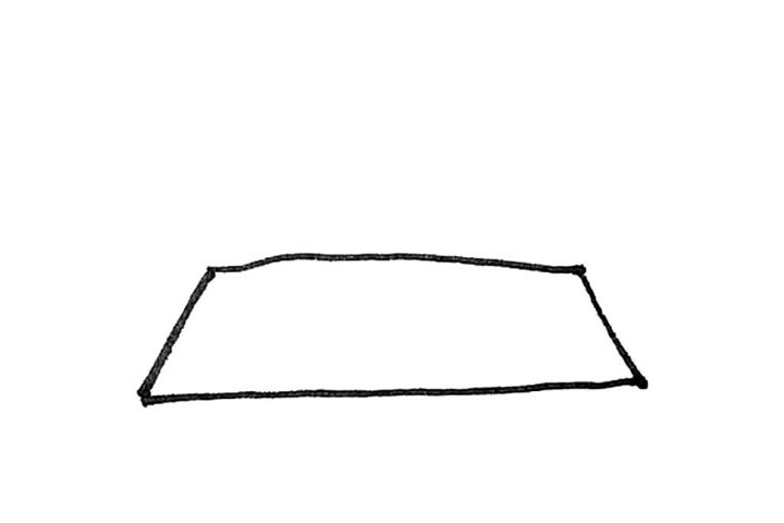 步骤1：先画出一个梯形。