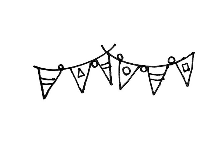 步骤4：再加上一点圆形的灯泡装饰。