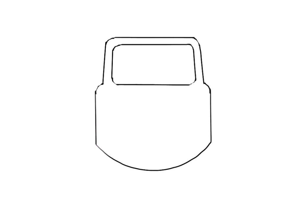 步骤2：接着画出它圆角的矩形眼眶