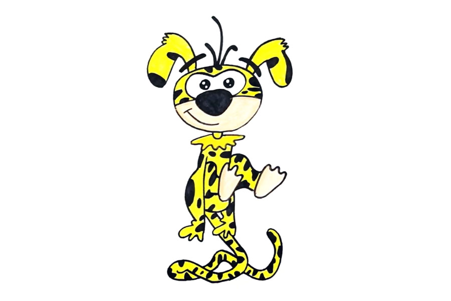 步骤8：最后用黄色给他的其他部位涂色即可。