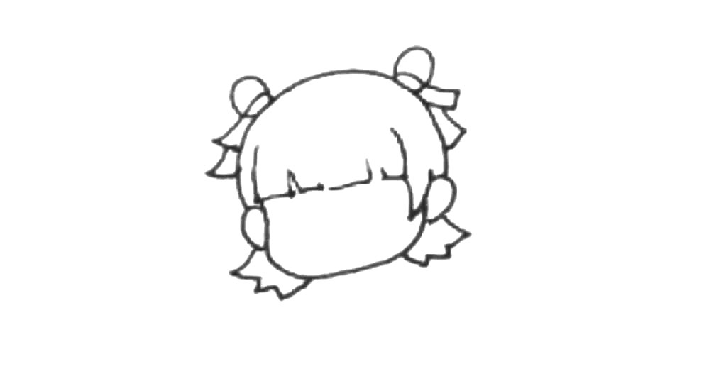 步骤6：再用小方形画出头饰的感觉。