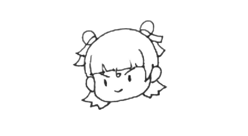 步骤7：我们还要画出他的五官和额头的标志。