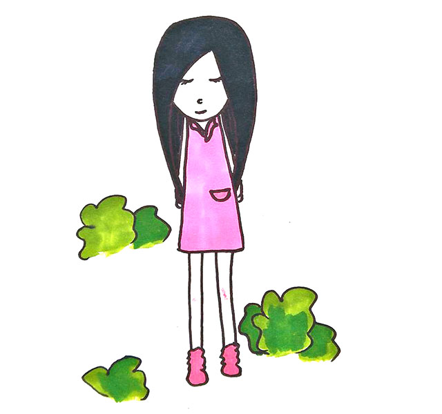 漂亮的小女孩简笔画