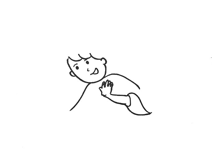 步骤4：画出它的一只手。