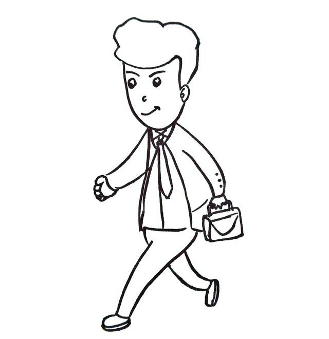 步骤9：画出后面的那条腿