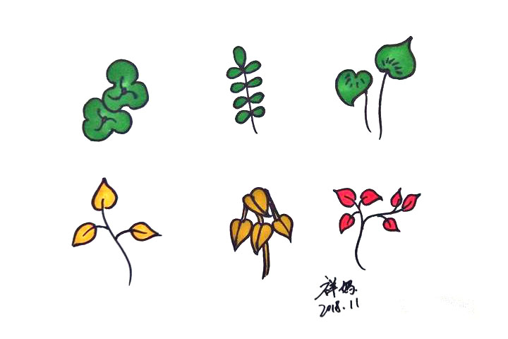 各种植物树叶简笔画的画法-图1