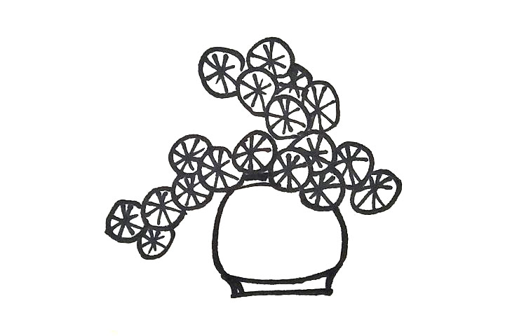 步骤4：下面画出一个花钵。