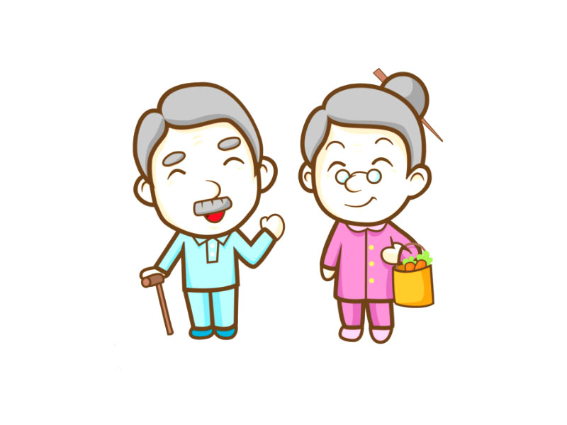 重阳节手抄报素材-爷爷奶奶简笔画-图1