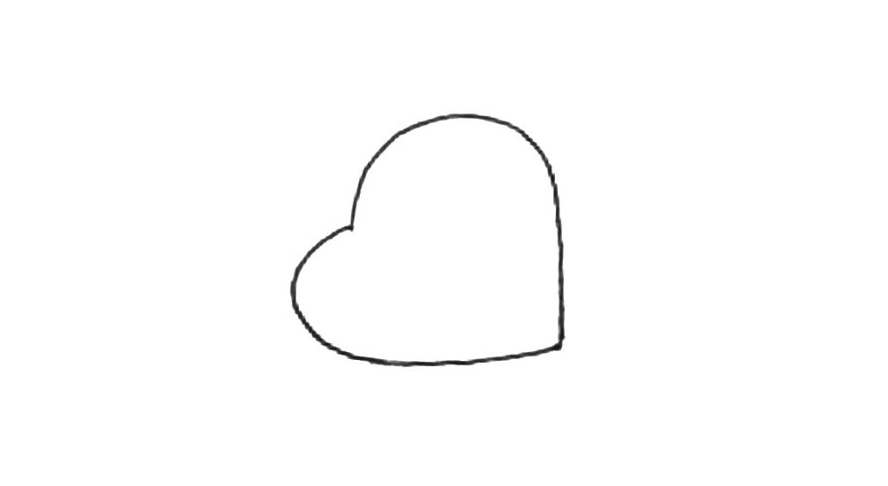 步骤1：在纸上先画上两条弧线。