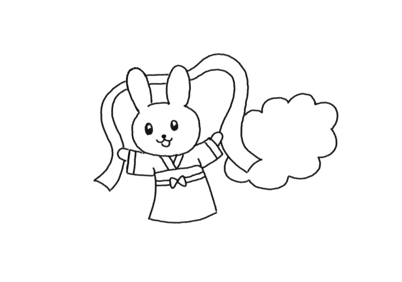 步骤4：画旁边的月饼轮廓。