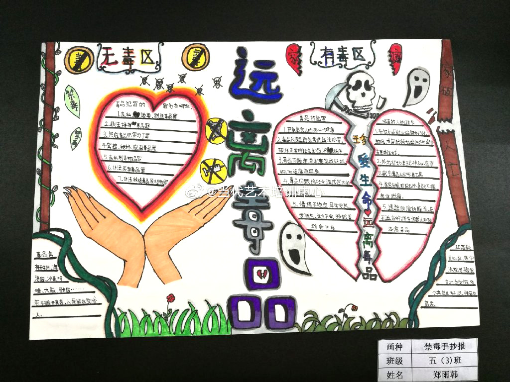 9张漂亮的小学生禁毒手抄报获奖作品-图2