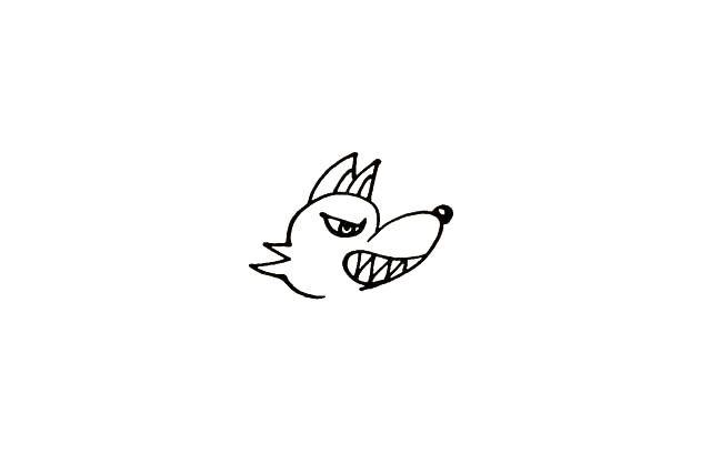 步骤7：在头顶部画出尖尖的耳朵。