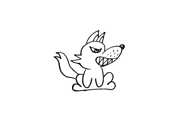 步骤11：在脸部位置画一些胡渣装饰一下。