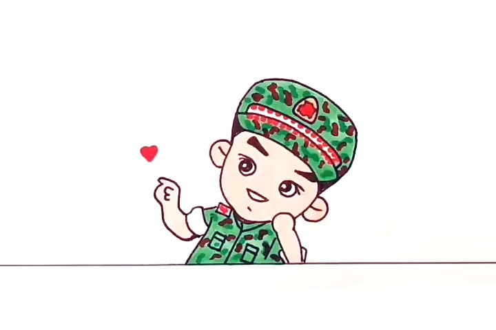 解放军叔叔怎么画