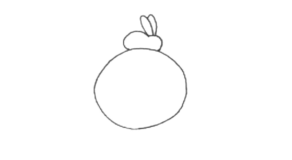步骤3：再加上椭圆形的耳朵。