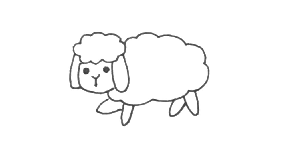 步骤5：脚，我们用半椭圆的图案画上。