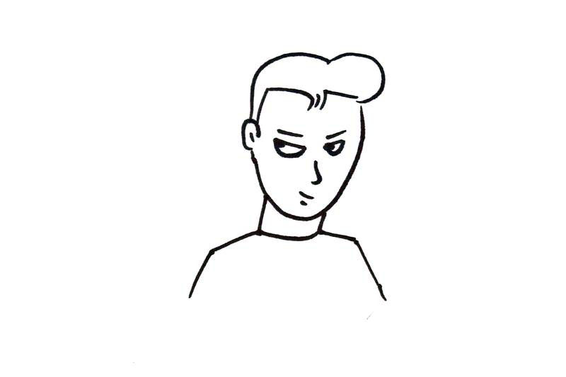 步骤4：画出肩膀的宽度