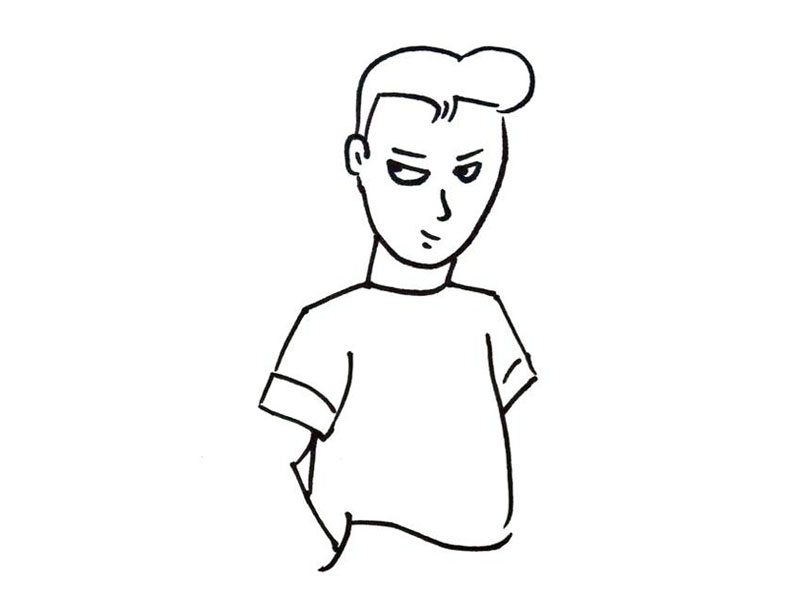 步骤6：画出手插裤兜的动态