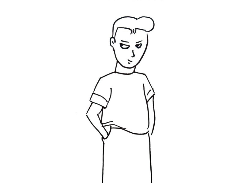 步骤8：画出裤子的整体轮廓