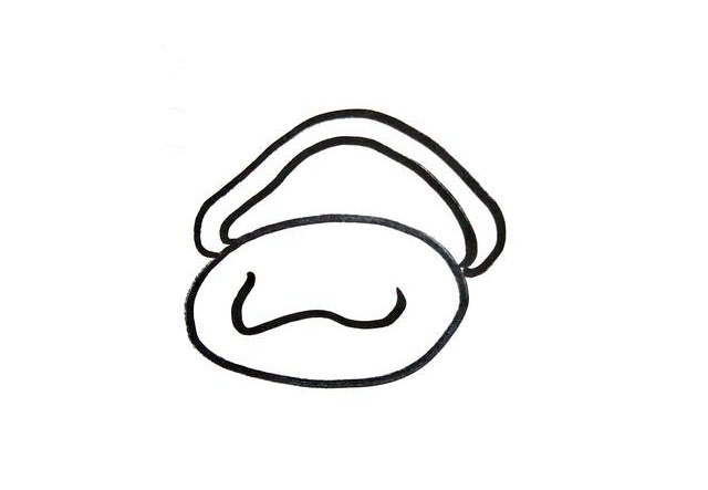 步骤2：右面画出三角形的背靠。