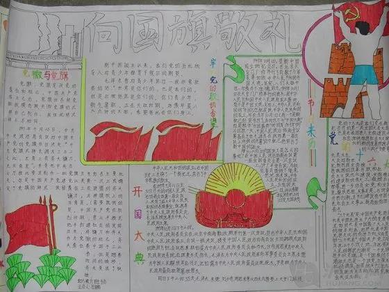 小学生向国旗敬礼手抄报展-图8