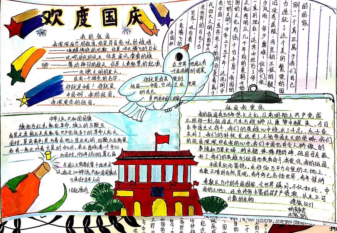 小学生国庆节手抄报展-图1