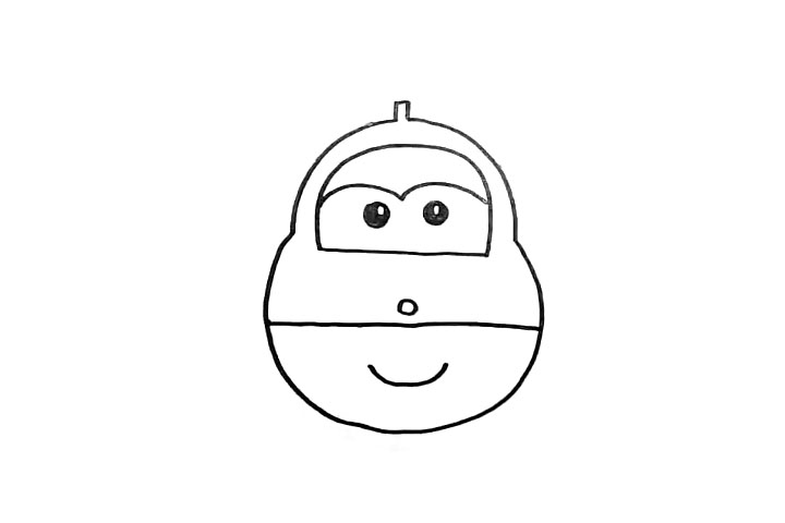 步骤3：往下画它的鼻子和嘴巴。