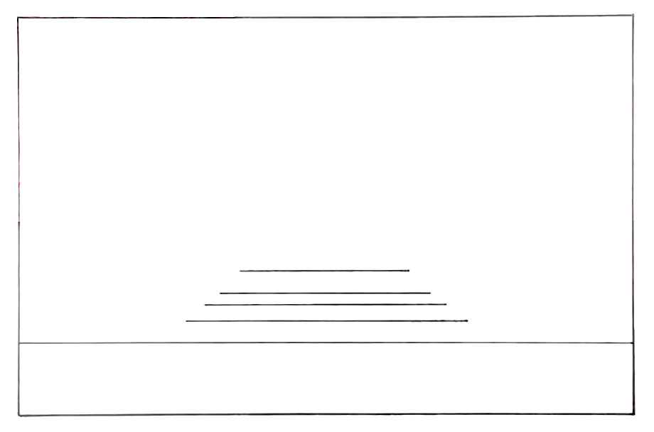 步骤1：首先用直尺画出几条直线，如下图。