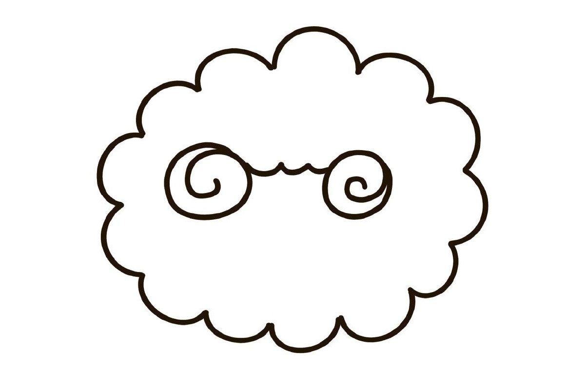 步骤4：画个波浪线当刘海