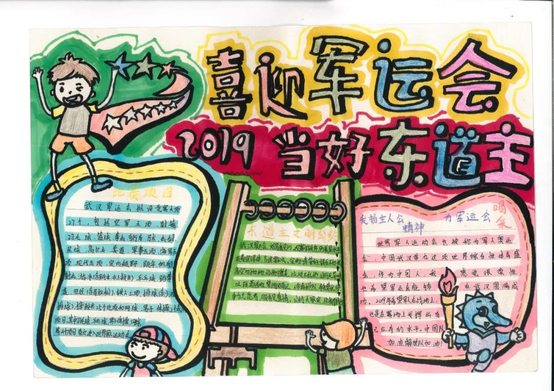 简单好看的文明军运会手抄报怎么画-图3