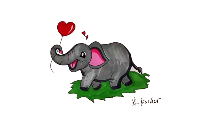 大象简笔画画法步骤