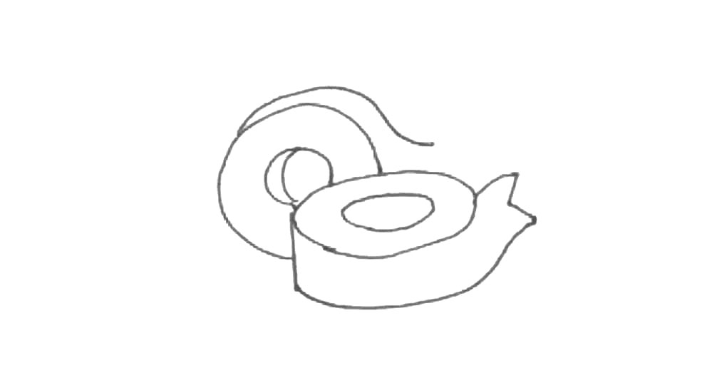 步骤5：再加上两条弧线在内外。